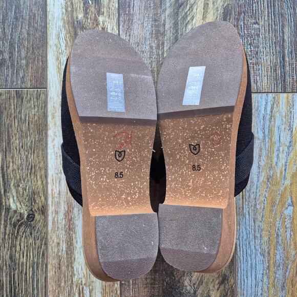 NWoB Rothy's The Classic Clogs Comfort Slid-On 2.5" Cork Heel Black Knit - Picture 9 of 9